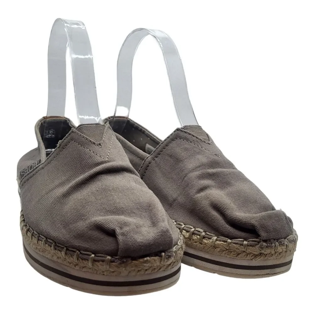 Bobs From Skechers Size 6.5 Womens Breeze Memory Foam Slip On Espadrilles Taupe